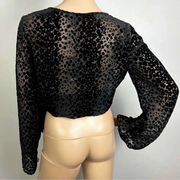 NEW PAIGE REVOLVE BLACK WRAP TOP - Picture 7 of 8